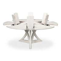 round expandable jupe dining table working white finish 