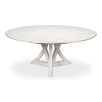 round expandable jupe dining table working white finish 