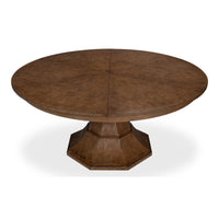 round wood light mink expandable jupe dining table