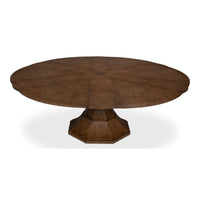 round wood light mink expandable jupe dining table