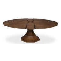 round wood light mink expandable jupe dining table