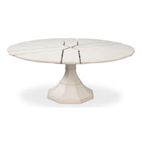 expandable jupe table working white oak solids veneers round