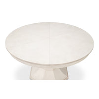 expandable jupe table working white oak solids veneers round