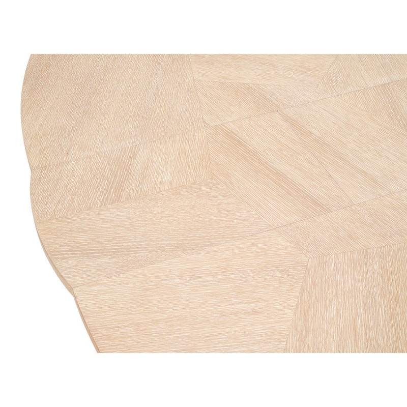 expandable bleached oak jupe dining table round large