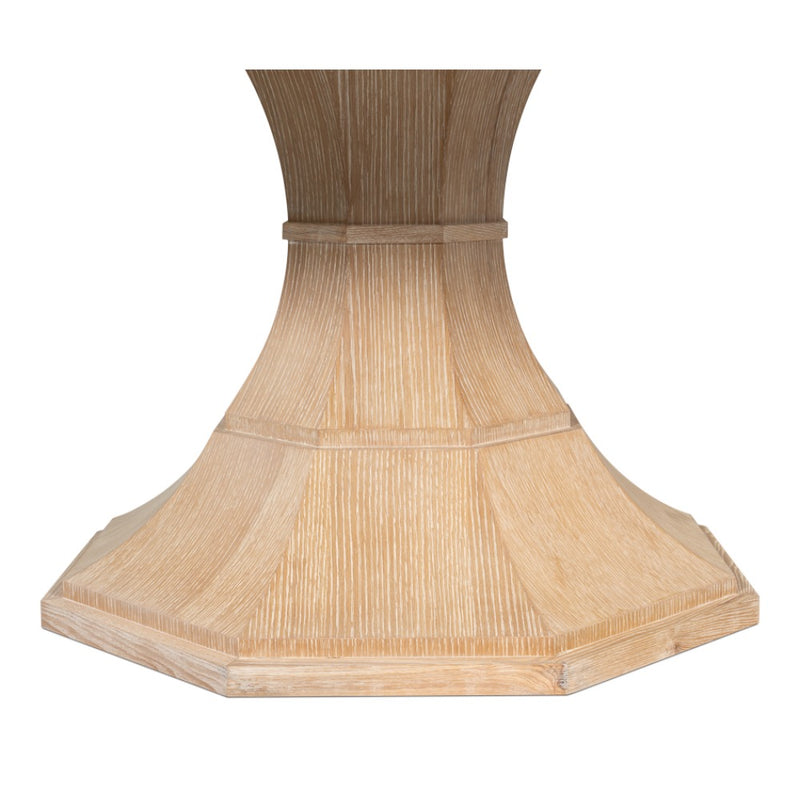 expandable bleached oak jupe dining table round large