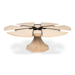 expandable bleached oak jupe dining table round large