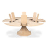 expandable bleached oak jupe dining table round large