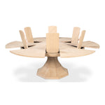 expandable bleached oak jupe dining table round large