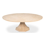 expandable bleached oak jupe dining table round large