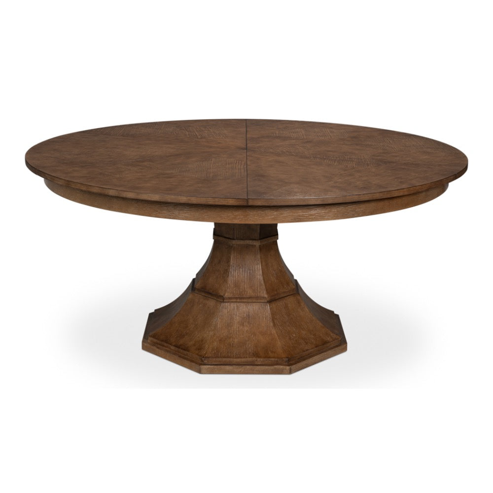 round wood light mink expandable jupe dining table large