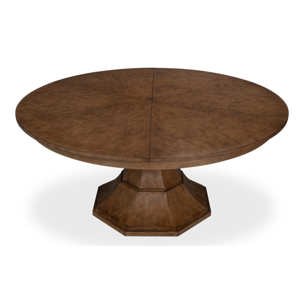 round wood light mink expandable jupe dining table large