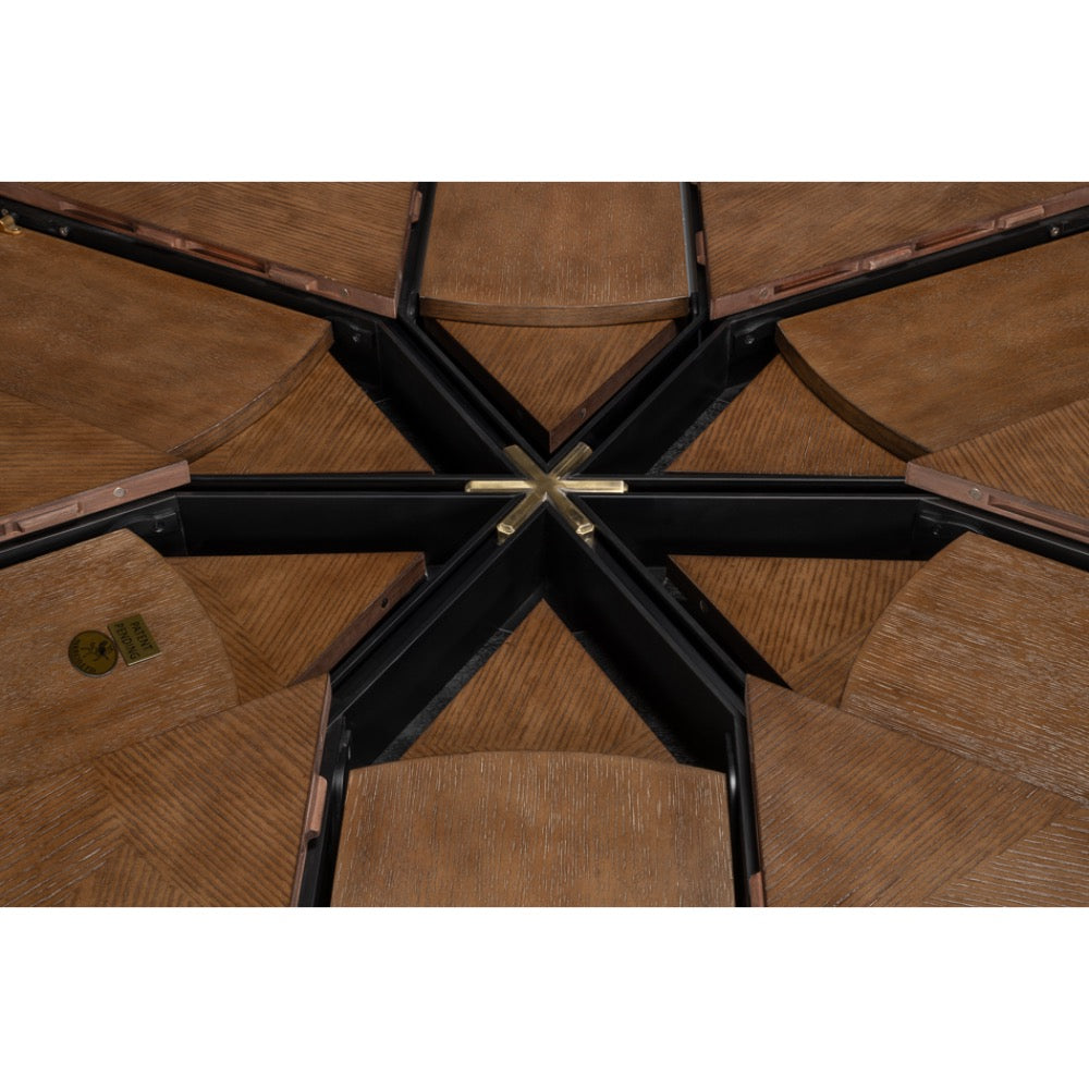 round wood light mink expandable jupe dining table large