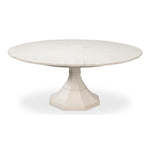Giselle Working Table by Sarreid, Ltd.: A large Jupe table with transitional styling and a wide, angular pedestal base.