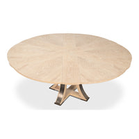 expandable jupe table medium bleached oak finish solid oak