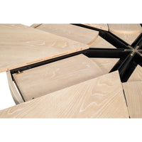 expandable jupe table medium bleached oak finish solid oak