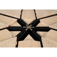 expandable jupe table medium bleached oak finish solid oak