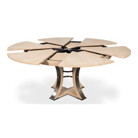 expandable jupe table medium bleached oak finish solid oak