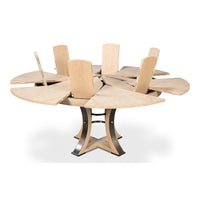 expandable jupe table medium bleached oak finish solid oak