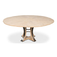 expandable jupe table medium bleached oak finish solid oak