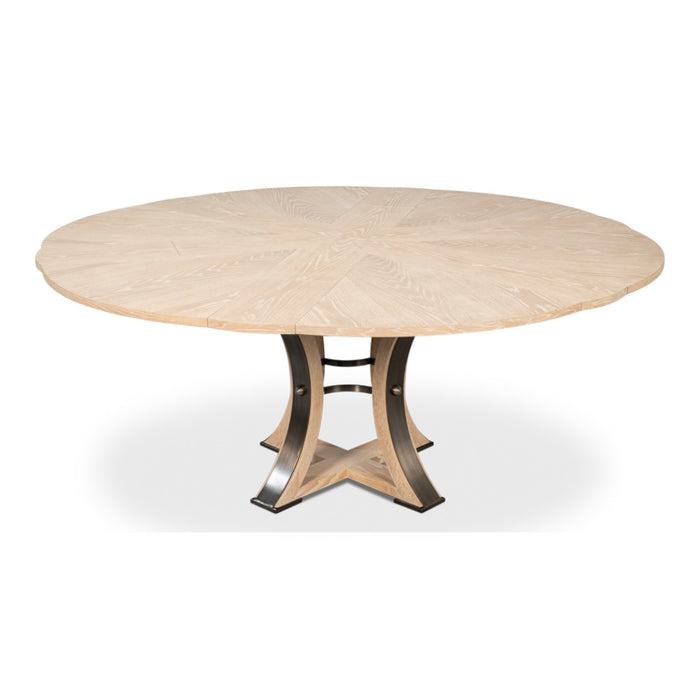 expandable jupe table medium bleached oak finish solid oak