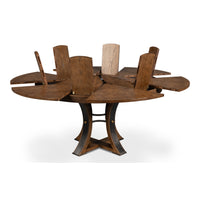 expandable jupe table light mink finish oak wood round
