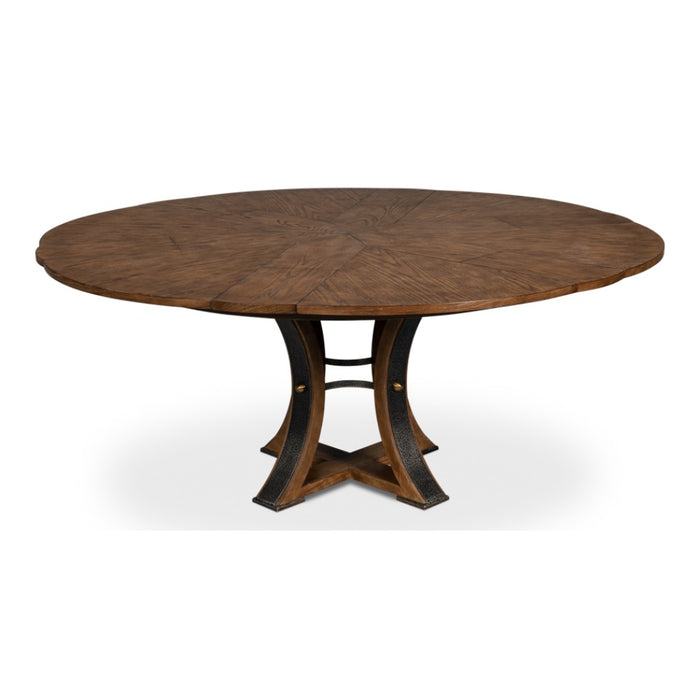 expandable jupe table light mink finish oak wood round