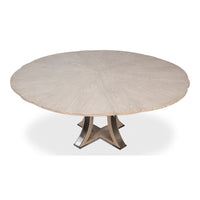 expandable jupe table medium grey transitional finish oak wood 