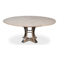 expandable jupe table medium grey transitional finish oak wood 