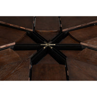 expandable jupe table burnt brown finish large oak round 