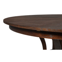 expandable jupe table burnt brown finish large oak round 