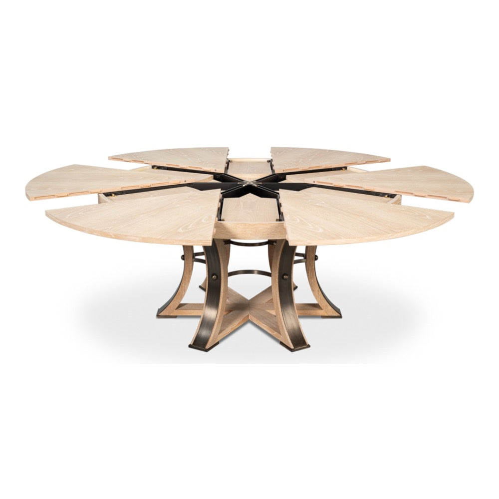 expandable jupe table large solid oak bleached oak finish