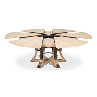 expandable jupe table large solid oak bleached oak finish