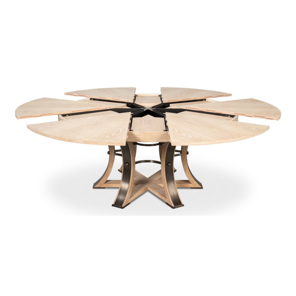 expandable jupe table large solid oak bleached oak finish