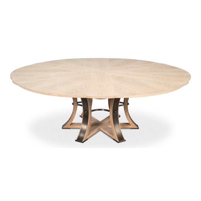 expandable jupe table large solid oak bleached oak finish