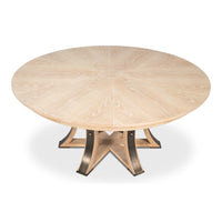expandable jupe table large solid oak bleached oak finish