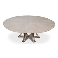 expandable jupe table large moonskin finish oak wood 