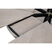 expandable jupe table large moonskin finish oak wood 