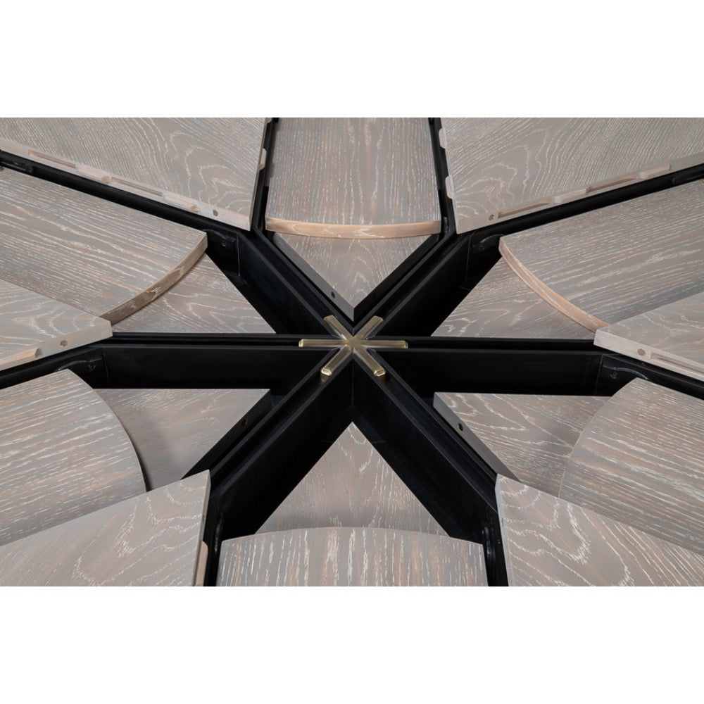 expandable jupe table large moonskin finish oak wood 