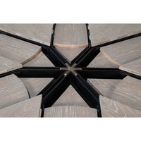 expandable jupe table large moonskin finish oak wood 