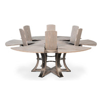 expandable jupe table large moonskin finish oak wood 