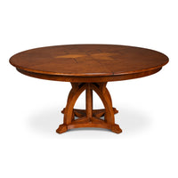 round old world walnut expandable jupe dining table medium