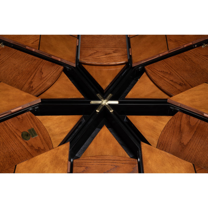 round old world walnut expandable jupe dining table medium