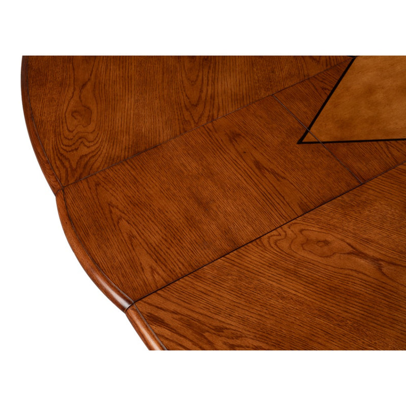 round old world walnut expandable jupe dining table medium