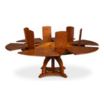 round old world walnut expandable jupe dining table medium