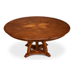 round old world walnut expandable jupe dining table medium