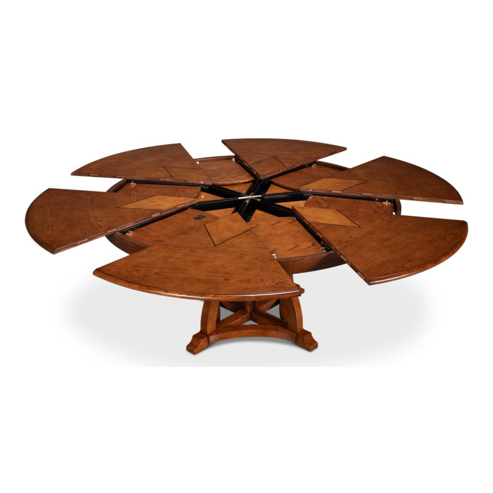 round walnut finish wood expandable jupe dining table large