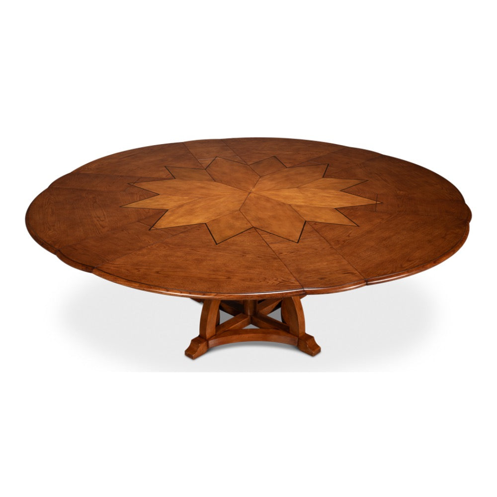 round walnut finish wood expandable jupe dining table large
