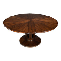 The Soho Brown Finish Medium Jupe Dining Table by Sarreid, Ltd. adds transitional style to any dining room.