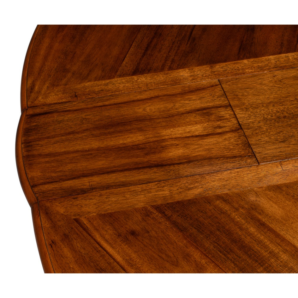 round wood walnut finish expandable jupe dining table extra large