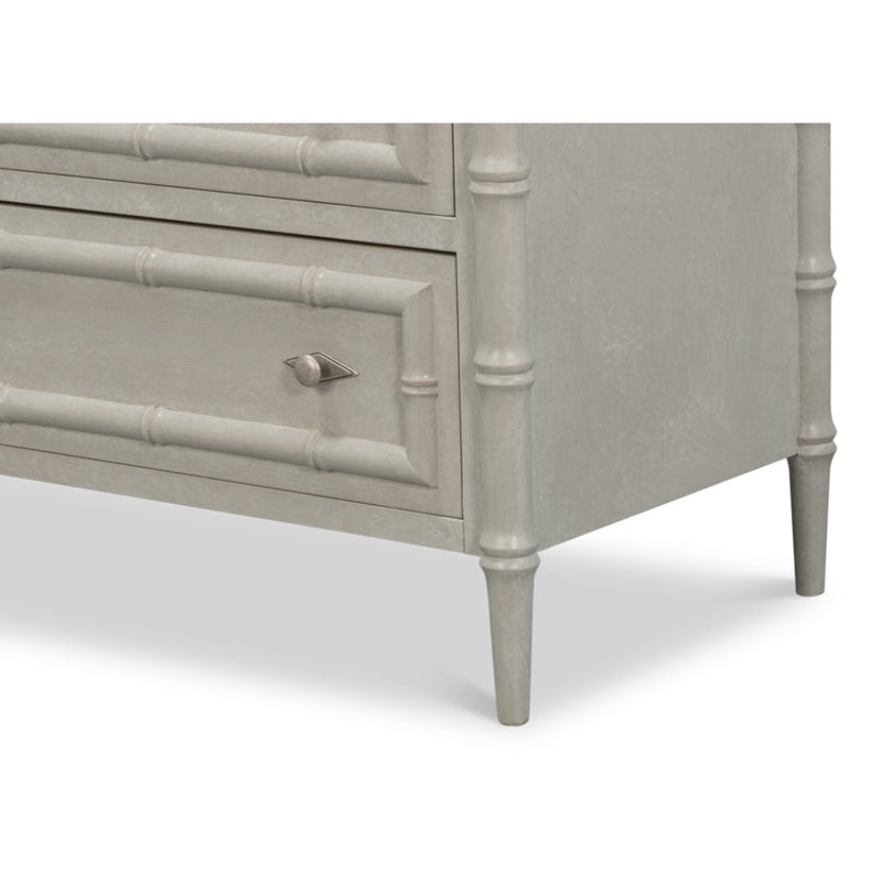 gray white porcelain marble top three drawer chest